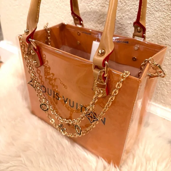 Louis Vuitton LV Small Shopping Tote Bag Crossbody Bag with PVC Cover Bag - Picture 4 of 8